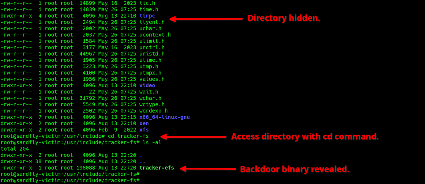 Sandfly de-cloaks hidden backdoor shell.