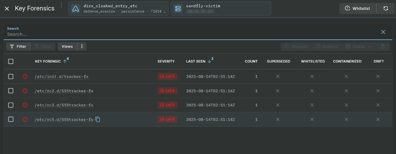 Kernel taint inconsistency detected by Sandfly.